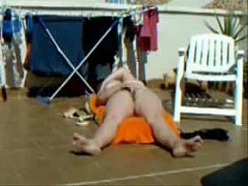 Caught my mom masturbating in terrace