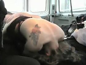 Rough pounding in a moving car