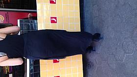 Big ass in long black dress