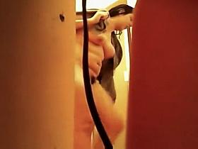 Chubby nude girl peeped in shower