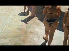 BBW Bikini - Candid ass - Beach Booty voyeur - Spying Butt