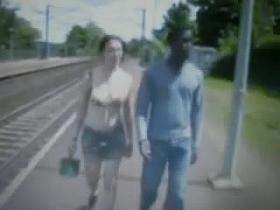 black guy walking with huge bulge in jeans