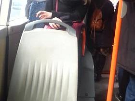 spy blonde in bus romanian