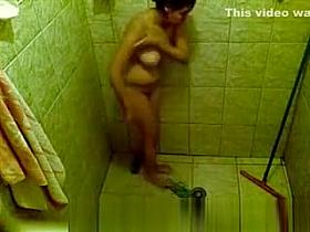 Showering and putting cream