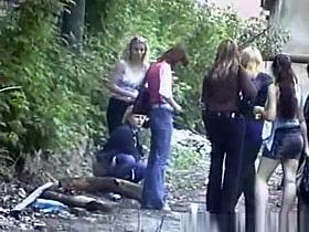 Pissing in old garden