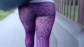 Teen in purple leggings