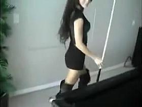 Super Sexy Pussy in Tight Short Dress Spreading Her Legs