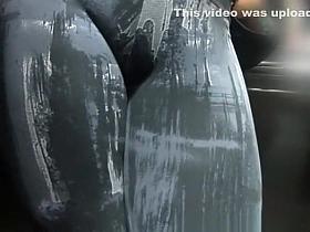 Neighbor cameltoe in the elevator