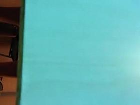 Under the door woman spied in tanning room