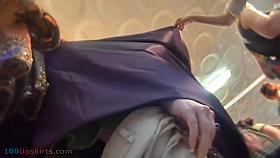 Upskirt voyeur scenes from fashion shop