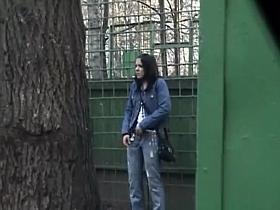 Blonde and brunette peeing outdoors