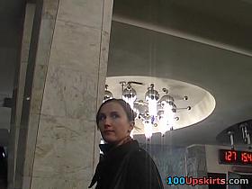 Public upskirt of Russian angel