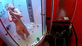 Jessica takes a shower after sex with Colin : Voyeur : Hidden Cam