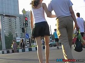 Cute white panty up the darksome petticoat