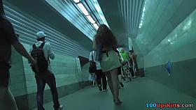 Hawt shiny summer costume upskirt