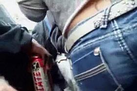 Touching a lesbian chick with a hard dick