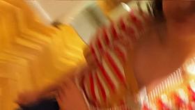 Man is looking down the blouse of cutest amateur doll