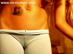 Webcam star with amazing cameltoe in close up