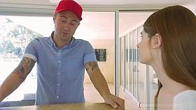 Petite teen anal fucked at home by internet repair guy