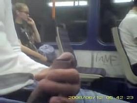 Lewd man wants sweet bus passenger see his hard dick