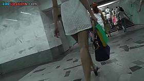 Lascivious up petticoat vid of the leggy bimbo
