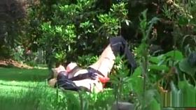 My stepmother masturbates in our garden