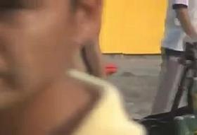 Candid Camel toe in yellow bathing suit