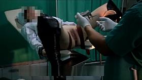 Nurse orgasm on a gynecological chair