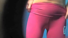 Ladies show off their breasts while changing clothes