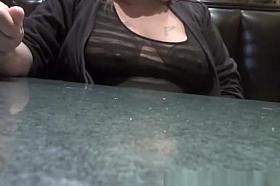 Exhibitionist wife in see through top