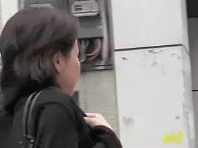 Busty Asian babe gets boob sharking while texting.