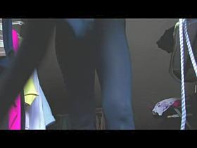 Solo spy cam mature with flaccid body changing to red bikini