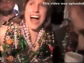 Babes flash tits and pussies to collect beads