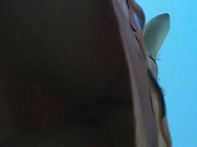 Sexy young teen upskirt at train station