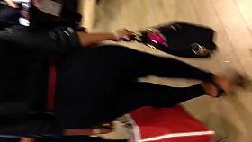 The biggest black ass in leggings