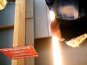 Sexy legs and hot panty peek up amateur skirt on video