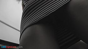 Upskirt clip of a brunette with amazing athletic ass