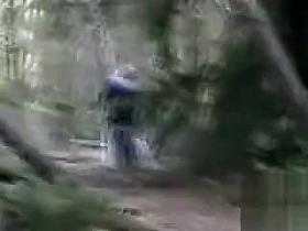 Amateur blowjob video filmed way out in the woods