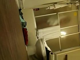 Room mate spying under the door