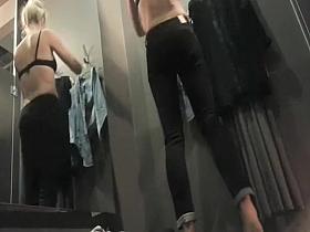 Chav girl tries out some new clothes