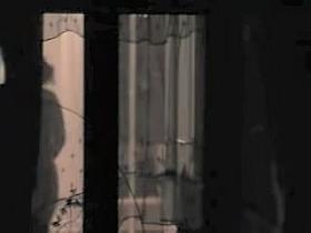 Chubby female is voyeured through window undressing