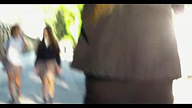 Following a blonde girl on the street