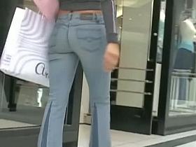 Amazing camera man films street candid babes in public