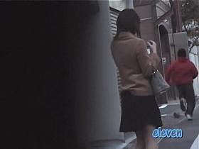 Sexy business lady with no panties sharked on the street