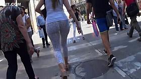 Amazing ass in tight white shorts