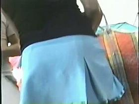 Big ass amateur chick upskirt voyeur vid