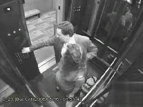 Public doggystyle fucking on elevator security camera