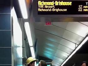 Making out in the subway station