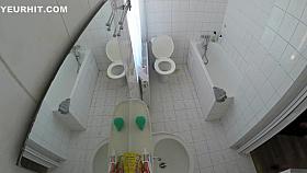 Beautiful housewife removes her clothes in order to wash her juicy holes