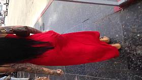 Sexy ass in red dress